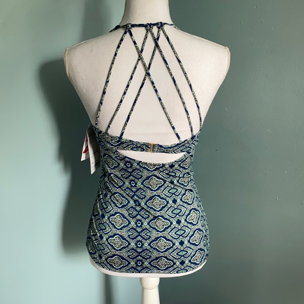 Aqualuxe Print Molded Tankini Top Size XS NWT
